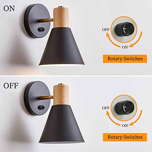 Clankin Wall Sconces Lighting Fixture Set Of 2,Black Rotateable Wall Mounted Bedside Wall Lamp For Industrial Bedroom Bathroom, Sink Lighting For Bedroom Hallway Living Room (2Pack-Black) #TOP6