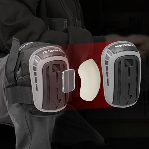 Image of GRENPRO Heavy Duty Knee Pads, Gel Foam, Construction Work Gardening Gray