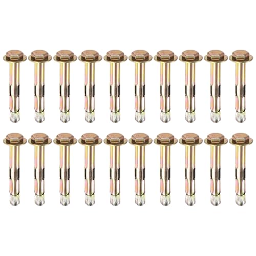 Image of M METERXITY 20-Pack Hex Expansion Bolt, M8x60mm Colored Galvanized Iron-Carbon Steel External Hex Expansion Bolts, Anti-Corrosion Metal Bolt for Concrete /Dry Brick /Block Walls