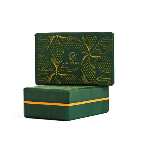 WiseLife Printed Yoga Blocks | Yoga Brick (Pack of 2, Extra Large...