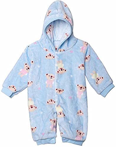 ADRIEL BRINGING JOY® New Born Baby Woolen Winter Romper Body Suit New Born (0-3 month, Blue)