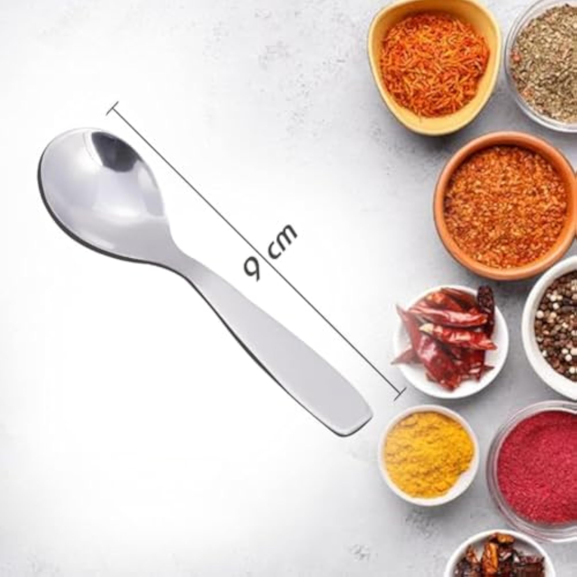 Stainless Steel Small Spoons Set, 6 Pieces