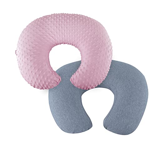 Image of NiSleep Nursing Pillow for Breastfeeding and Bottle Feeding Pillow, Support for Mom and Baby, with 2 Removable Machine Washable Cover, Ergonomic Breastfeeding Pillow (Light Pink)