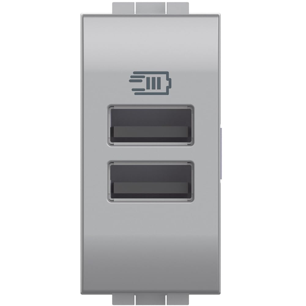 Bticino N4191AA USB-Ladegerät Für Livinglight – 2x Typ-A, Bis 15 W, Zum Einbau In Steckdosenleiste, Weiß