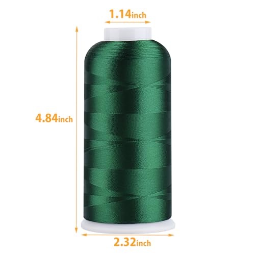 Image of Simthread Rayon Embroidery Thread 5500 Yards Huge Spool, 40wt 100% Rayon Viscose for Commercial and Domestic Machines - Green 1103