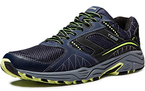 TSLA Men's Outdoor Sneakers Trail Running Shoe, All Around(t330) - Navy & Citron