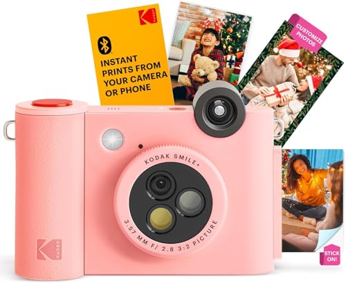 Image of KODAK Smile+ 2-in-1 Digital Instant Print Camera & Wireless Bluetooth Photo Printer + KODAK 2 inchx3 inch Premium Photo Paper (50 Sheets)