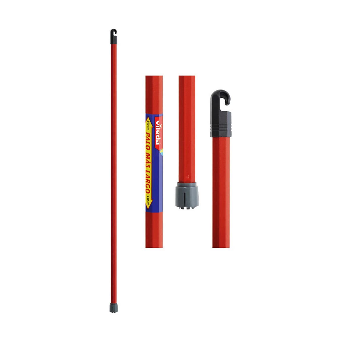 112139 Hebelstange mit Monoklick-Anschluss, Rot, 140 cm VILEDA