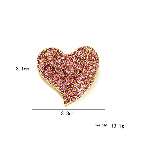 Image of Cute CZ Heart Brooch Pin for Women Teen Girls Elegant Crystal Rhinestone Hearts Lapel Pins Dance Party Wedding Jewelry Dress Suit Clothes Accessorie for Her Wife Daughter Birthday