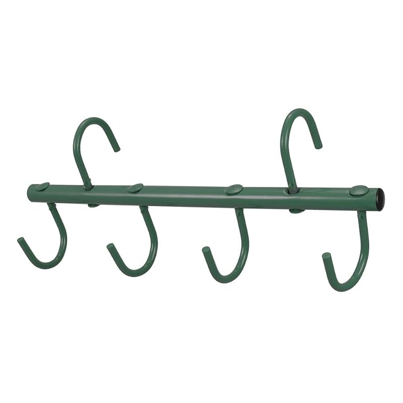 Suporte portátil para selaria Tough 1 em aço com 6 ganchos giratórios, Hunter Green, 43,18 cm