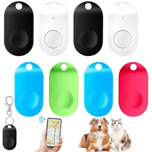 Saysurey 8 Packs Portable GPS Tracking Mobile Tracking Anti Loss Smart Device Key Finder Locator GPS Finders Tracker Device for Pets Dog Cat Wallet Keychain Luggage,Alarm Reminder(Multicolor)