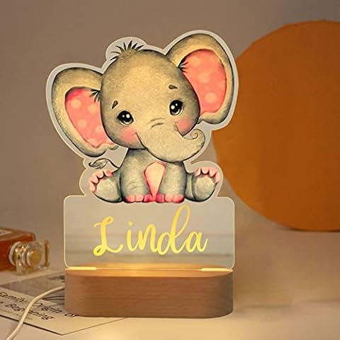SOULSIS Lampe enfant personnalisée, lampe veilleuse enfant avec nom, cadeau nouveau-né baby shower Cover