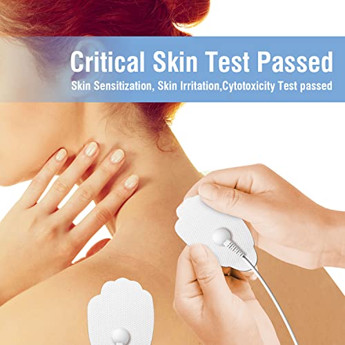 Doneco Tens Unit 24 Snap Tens Unit Electrode Pads Large Premium Tens Electrodes Reusable Up To 20-30 Times Per Electrode #TOP3