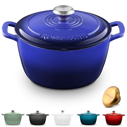 ROSSALLINI Signature Dutch Oven aus emailliertem Gusseisen, antihaftbeschichtet, Serviertopf mit dicht schließendem Deckel für perfektes… – Ansicht 1