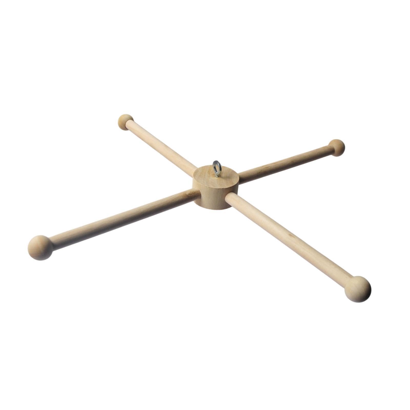 Colaxi Wooden Mobile Frame Kit Newborn Crib Hanger DIY Decoration Equipment Decorative Mobile Bracket Kit Bed Toy for Nursery Room, with Bead