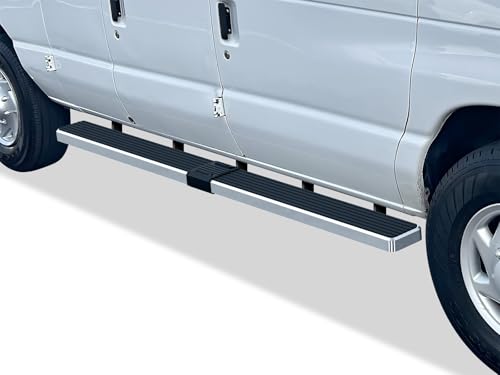 Estribos Tuxtreme 6 pulgadas acero inoxidable plata Ford Econoline miniatura 1
