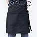 YXDZ (2 Pièces Tablier De Couleur Unie Cuisine À Domicile Demi-Longueur Garçon De Mode Garçon Et Femme Taille Café Boutique De Thé Salopette Noir