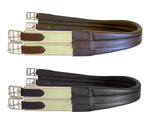Ceinture profilée en cuir noir confort anti-frottement pour équitation