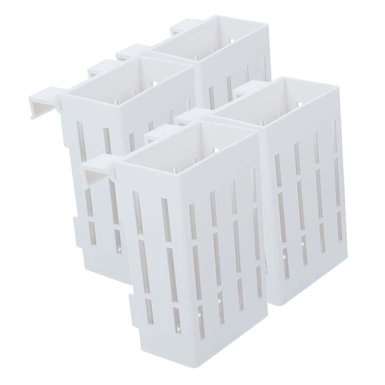 Kisangel 4pcs Plastic Aquatic Plant Holders with Many Holes for Fish Tank Decoration Sturdy Hanging Fish Tank Plant Pots and Landscaping