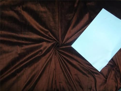 Tissu dupioni pure soie marron x noir de 137,2 cm avec slubs de soie