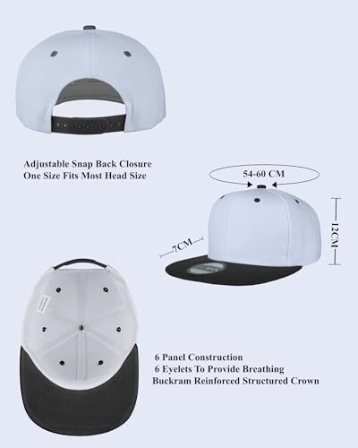 Image of Gelante Plain Blank Flat Brim Adjustable Snapback Baseball Caps LOT 6 Pack