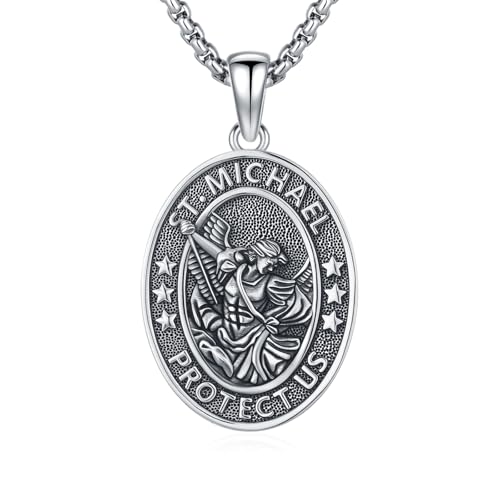 Collier St Michael en argent 925 le cadeau religieux idéal