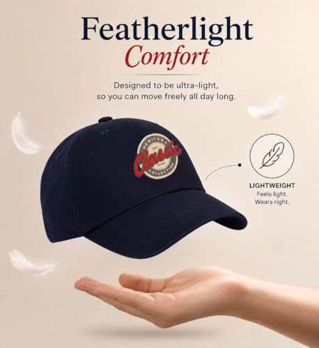 Image of Feathers Cotton Cap for Men & Women | Adjustable Baseball Unisex Caps | Breathable Outdoor Running, Gym & Travel Hat | Styles Cap for Men