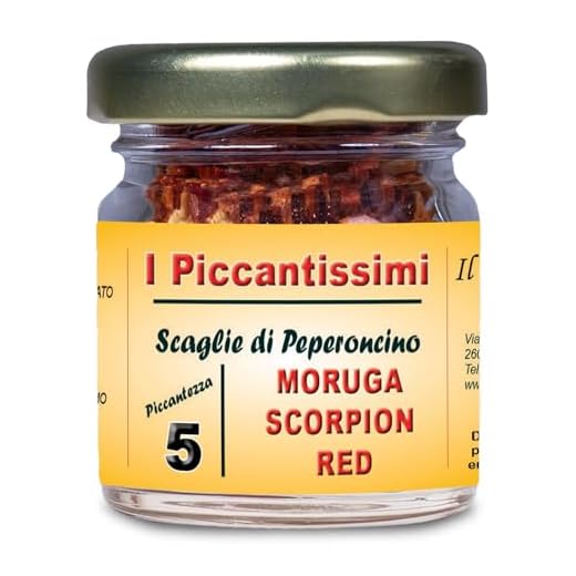 I Piccantissimi - M. SCORPION RED peperoncino piccantissimo in vasetto da (15gr) - Scaglie di Peperoncino a lunga conservazione - peperoncino SCORPION coltivato con rispetto in Italia (1.400.000 SHU)