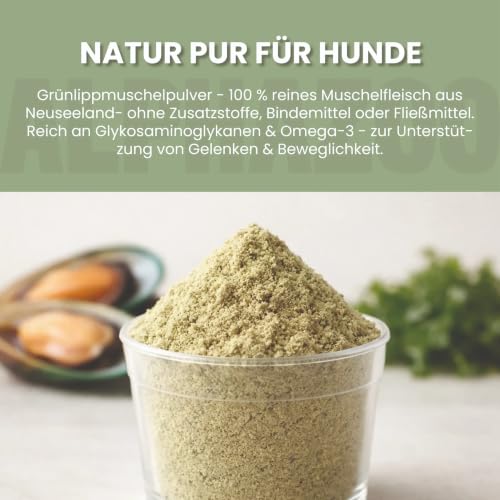 alphazoo Grünlippmuschel Pulver für Hunde Gelenke & Beweglichkeit, 100g