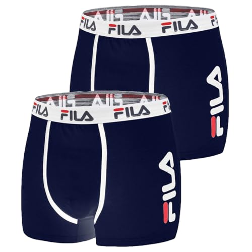 FILA Calzoncillos Hombre Boxer Algodón, Ropa Interior Hombre, Transpirable, Malla Ventilada (Lote de 2)