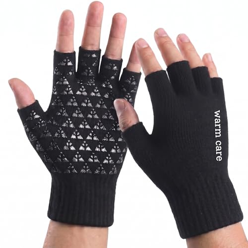 Image of Half Finger warm Woolen Winter hand gloves for men and women /woolen gloves /winter gloves