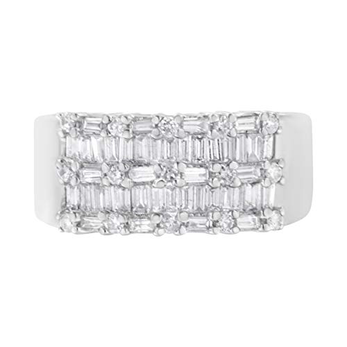 14kt White Gold 1 ct TDW Diamond Modern Band Ring (H-I,SI1-SI2)