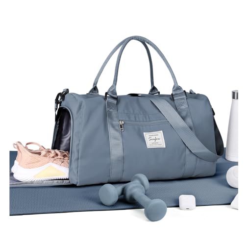 Gym Bags Womens Mens with Shoes Compartment and Wet Pocket Travel Duffel Bag for Women for Plane Sport Gym Tote Bags Swimming Yoga Waterproof Weekend Overnight Carry on Bag Hospital Holdalls