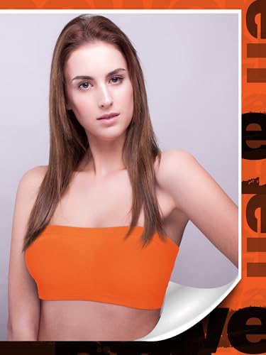 Image of Women Bandeau Bra Padded Strapless Bralette Bra Seamless Bandeau Tube Top Bra