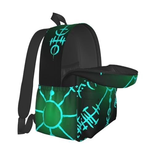 Vegvisir Nordic Viking Rune Compass Norse Germanic Mythology Symbol Backpack Double Shoulder Bag 15 Inch Laptop Bagpacks for Hiking Work Camping Travel3