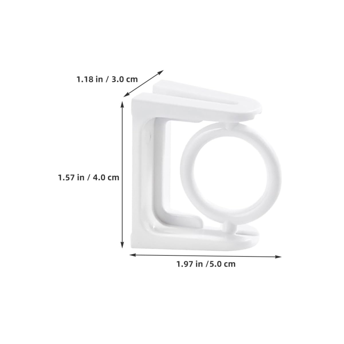 ULTECHNOVO 30pièces Supports de Tringle Auto-adhésifs Rotatifs pour Tringles à Rideaux Fixation Murale sans Perçage Crochets Plastique Blanc Lot