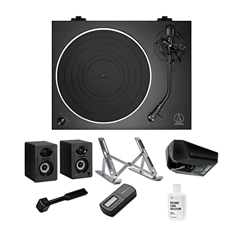 Audio Technica At-Lp5X Direct-Drive Turntable Bundle With Replacement Stylus, Record Care Solution, Cleaning Brush, Turntable Stylus Scale, Stand And Bluetooh Studio Monitors Speakers (7 Items) #TOP11