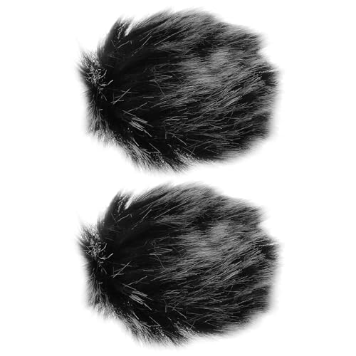 Briny River 2pcs Protector de Viento para Micrófono Cubierta del Filtro Antipop Compatible con TASCAM X6 X8 Micrófono (Lana Puntiaguda Blanco Y Negro)