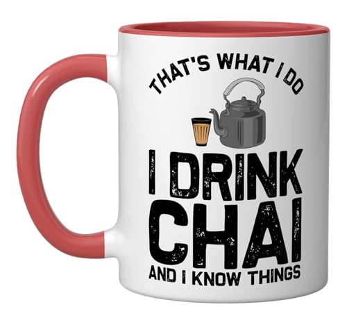 Taza de cerámica para amantes del té rojo/blanco miniatura 1