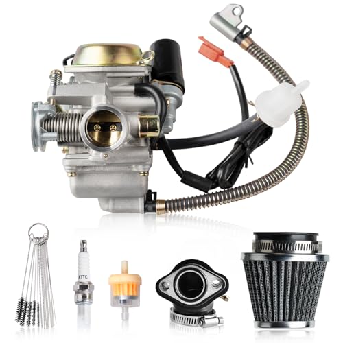 GY6 150cc Carburetor Kit with PD24J Carb Fits 125cc 4-Stroke Engines 152QMJ 157QMJ Compatible with Motorcycle Scooter ATV Go Kart Moped Performance Part