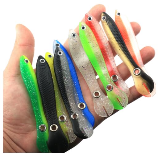 4 Pcs Soft Bionic Loach Fishing Lures for Bass,Topwater Jerk Hopping Swim Bait,Swimming Lures