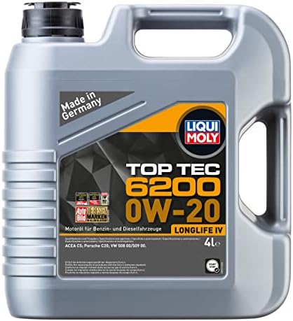 Liqui Moly Motoröl 0W-20 4L Top Tec 6200 Longlife Acea C5 Motorenöl ...