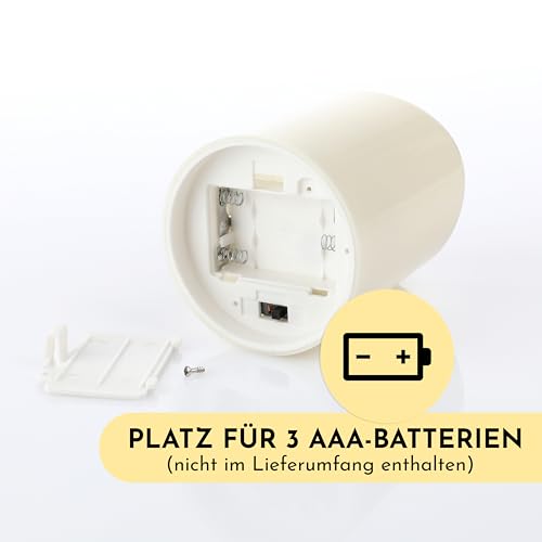 Nordstern LED Kerzen 3er Set - Stumpenkerzen mit flackernden Licht und Timerfunktion - 6 h Warmweißes batteriebetriebenes Licht - Indoor & Outdoor – Bild 4