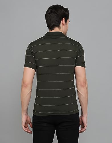 Image of INKKR Striped Polo Neck T-Shirt Dora Combo