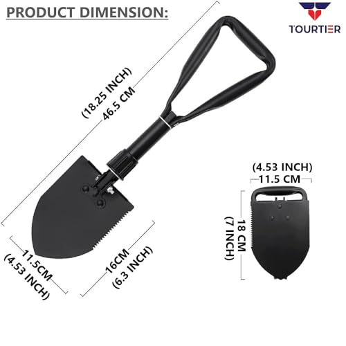 Image of Outdoor Camping Shovel, Three-Folding Tool for Camping, Hiking, Backpacking, Gardening, Beach (Shovels-B)