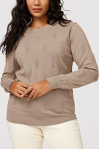 Image of Arach&Cloz Women's Soft Knit Sweater Fall Dressy Casual Pullover Tops