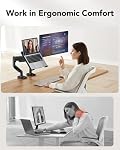 HUANUO 2 in 1 Function Laptop Mount with Tray, Fits 13-34″ Monitors & Up to 17″ Notebook, Ergonomic Laptop Arm with Full Motion Adjustment, Pre-Assembled for Easy Setup, VESA 75x75mm/100x100mm