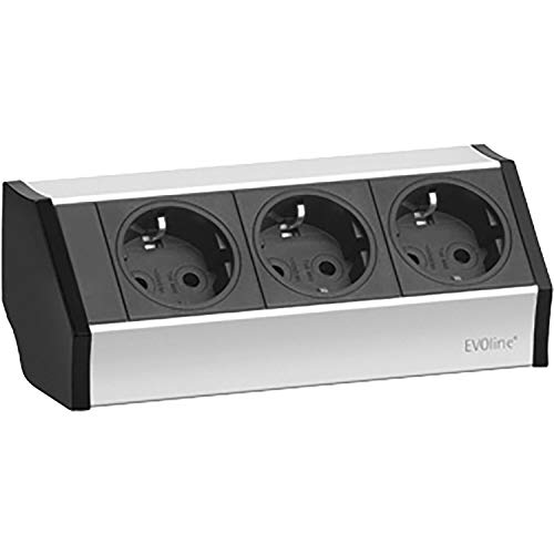 Schulte 936.00.013 EVOline V-Dock, eindkappen zwart, incl. montageprofiel 100 mm