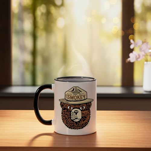Taza Cerámica Vintage Smokey Bear Negro/Blanco 11oz miniatura 3