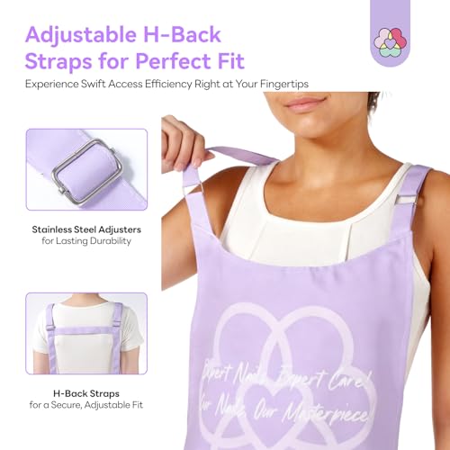 Image of SAVILAND Nail Tech Apron: Waterproof with Multiple Pockets Stain-Resistant Professional Cosmetics Apron Adjustable Salon Aprons for Manicurist Technician Artist 25 * 35cm Size Women Cosmetology Smock